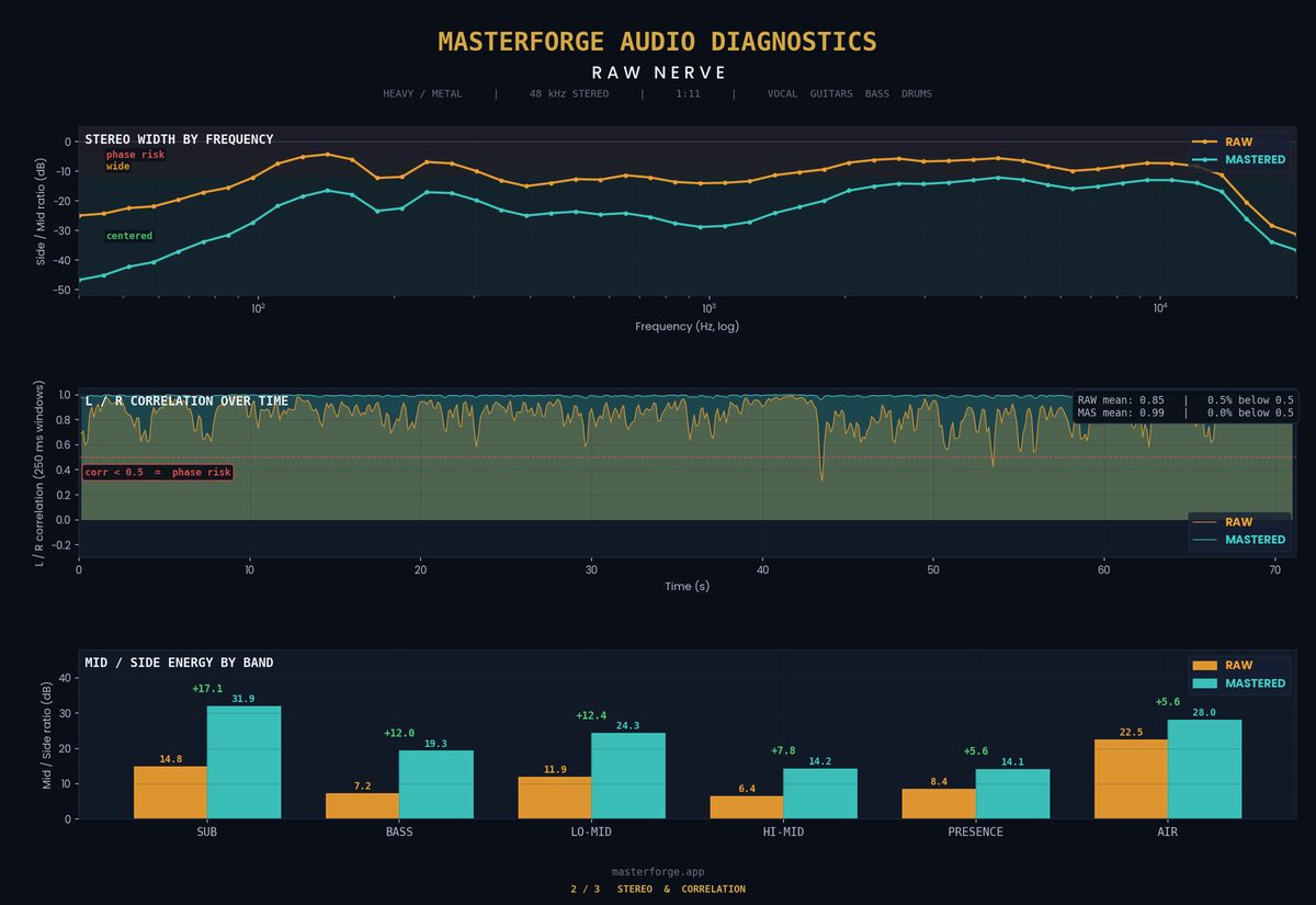 Raw Nerve stereo and correlation analysis